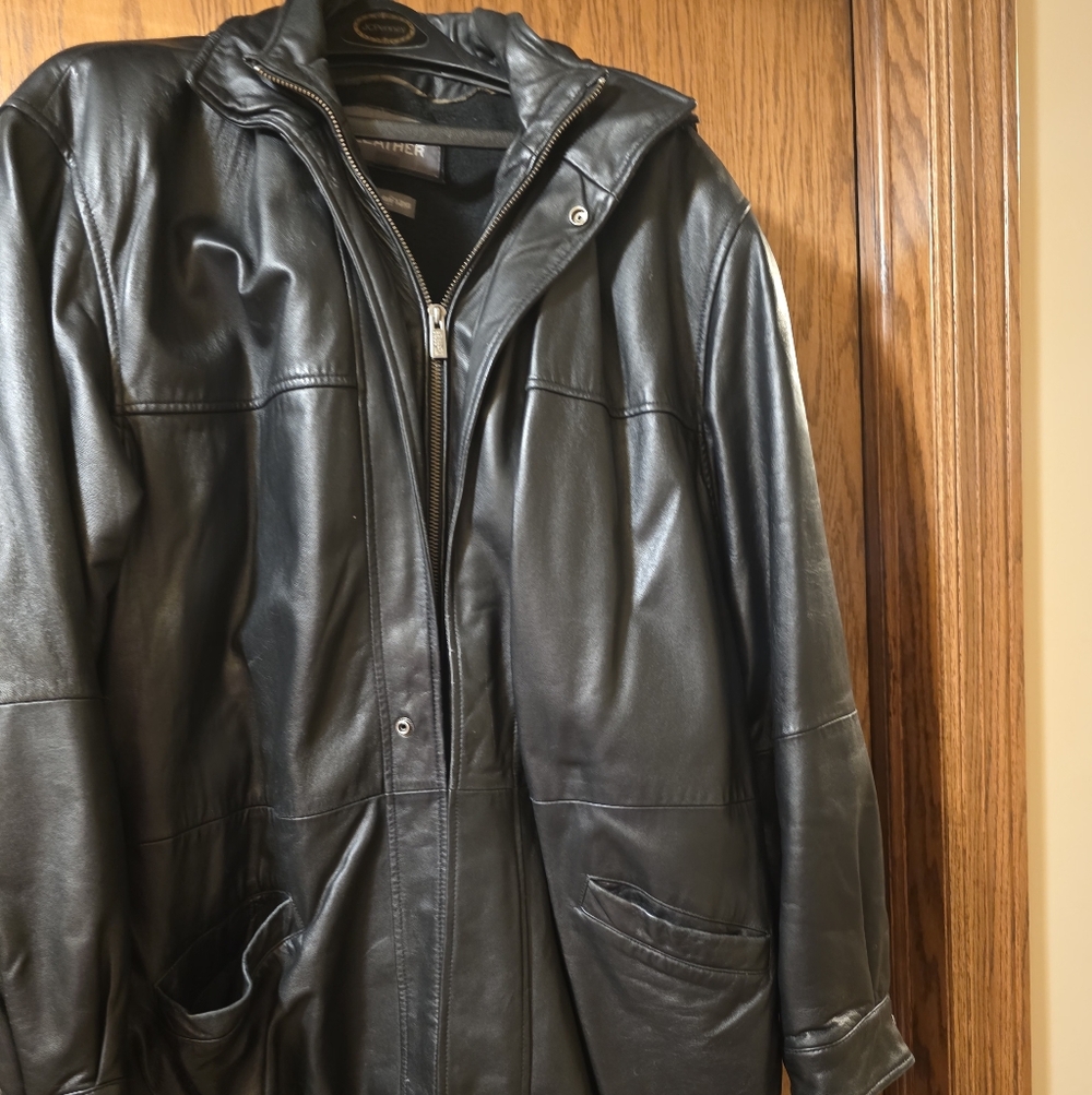 Wilsons Leather Black Raincoat for Men